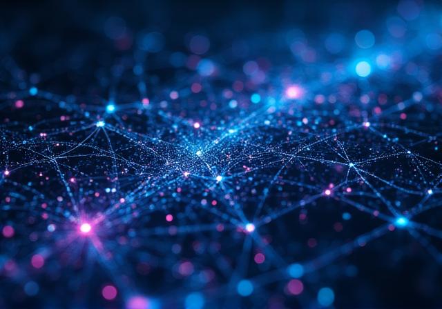 Abstract visualization of high-performance artificial intelligence and data networking