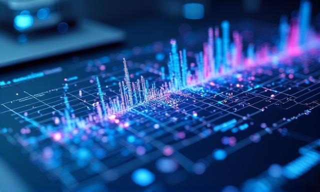 Futuristic AI interface and data nodes