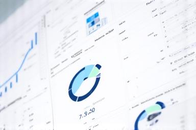 Financial Operations Dashboard UI showing cash flow and risk models